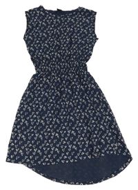 Tmavomodré bavlněné šaty se srdíčky Y.F.K.