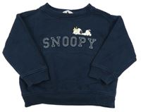 Tmavomodrá mikina se Snoopym a 3D nápisem Mango