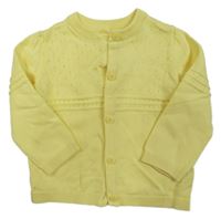 Žlutý propínací svetr s perforovaným vzorem F&F
