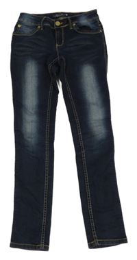 Tmavomodro-bílé skinny rifle C&A