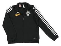 Černá šusťáková sportovní funkční bunda s potiskem Adidas