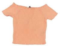 Neonově oranžové crop žabičkované tričko Primark