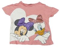 Světlerůžové tričko s Minnie a Daisy Disney