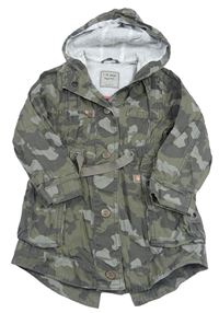 Army plátěná jarní parka s kapucí Next 