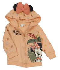 Meruňková propínací mikina s Minnie a kapucí Disney