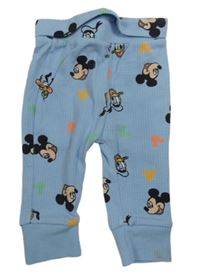 Modré žebrované lehké tepláky s Mickeym Disney