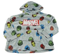 Šedo-barevná plyšová oversize mikina s Marvel a kapucí Primark