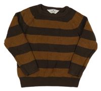 Hnědý pruhovaný svetr H&M