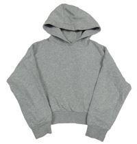 Šedá melírovaná crop mikina s kapucí F&F