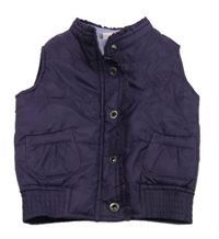 Fialová šusťáková zateplená vesta 