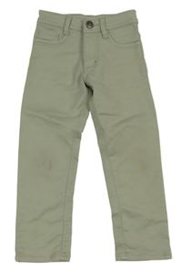 Khaki teplákové skinny kalhoty 