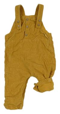 Okrové podšité laclové manšestráky Tu