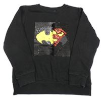 Černá mikina s obrázkem z překlápěcích flitrů Next