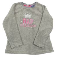 Nové - šedá plyšová mikina s nápisem 