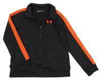 Černá sportovní funkční propínací mikina s červeným pruhem a logem Under Armour