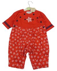 Nové - červený vzorovaný overal s hvězdičkami Gymboree