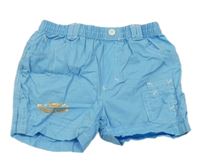 Světlemodré plátěné kraťasy s krabem 