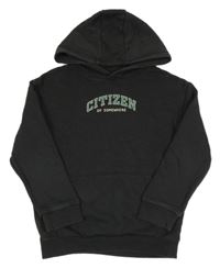 Antracitová mikina s nápisem a kapucí M&S