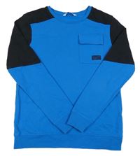 Modro-černá mikina s kapsou V by Very