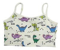 Bílý crop top s diny Shein