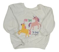 Bílá mikina s jednorožci Primark