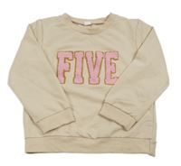 Béžová mikina s nápisem 