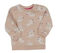 Růžová mikina s králíčky C&A