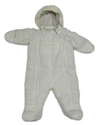 Bílá šusťáková zimní kombinéza s kapucí H&M