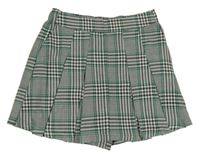 Zeleno-bílo-černé kostkované sukňové kraťasy Tchibo