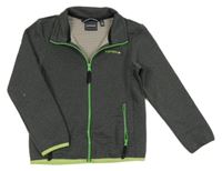 Tmavošedá žebrovaná propínací funkční mikina Icepeak 