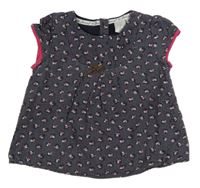 Tmavomodrá puntíkatá květovaná tunika Jasper Conran