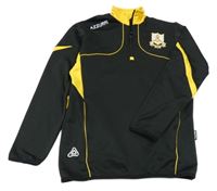 Černo-žlutá sportovní mikina s výšivkami 