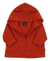 Červená žebrovaná propínací mikina s kapucí GAP