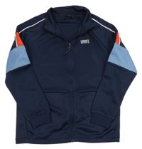 Tmavomodro-červeno-světlemodrá propínací sportovní mikina s nápisem George