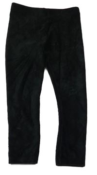 Černé žebrované sametové legíny George