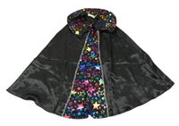 Kostým - Černo-barevný plášť s hvězdami 