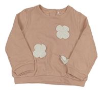 Růžová mikina s 3D květy 