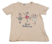 Světlerůžové tričko s baletkami Kiki&Koko