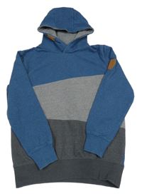 Tmavomodro-šedá mikina s kapucí Yigga