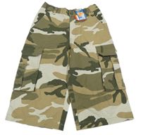Nové - Khaki-béžové army plátěné cargo kraťasy M&S