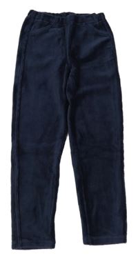Tmavomodré žebrované sametové tregíny Calzedonia