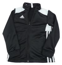 Černo-bílá propínací sportovní mikina Adidas