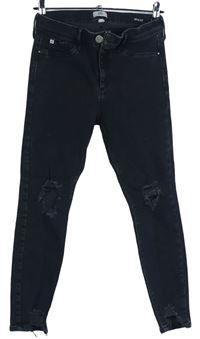 Dámské černé skinny rifle s prošoupáním River Island 