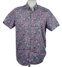 Pánská tmavomodro-růžová vzorovaná košile Ted Baker 