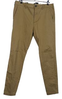 Pánské béžové plátěné chino kalhoty Hollister vel. 34/32