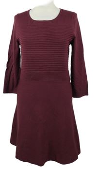 Dámské vínové žebrované svetrové šaty Tom Tailor 