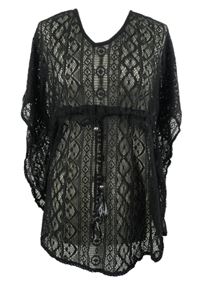 Dámská černá krajková plážová tunika Primark 
