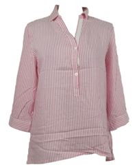 Dámská růžovo-bílá proužkovaná halenka ZAB 