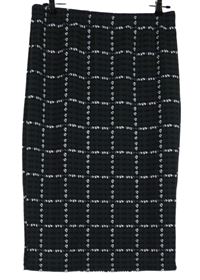 Dámská tmavošedo-černá vzorovaná midi sukně Shein 