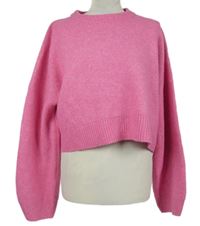 Nové - Dámský růžový crop vlněný svetr Primark 